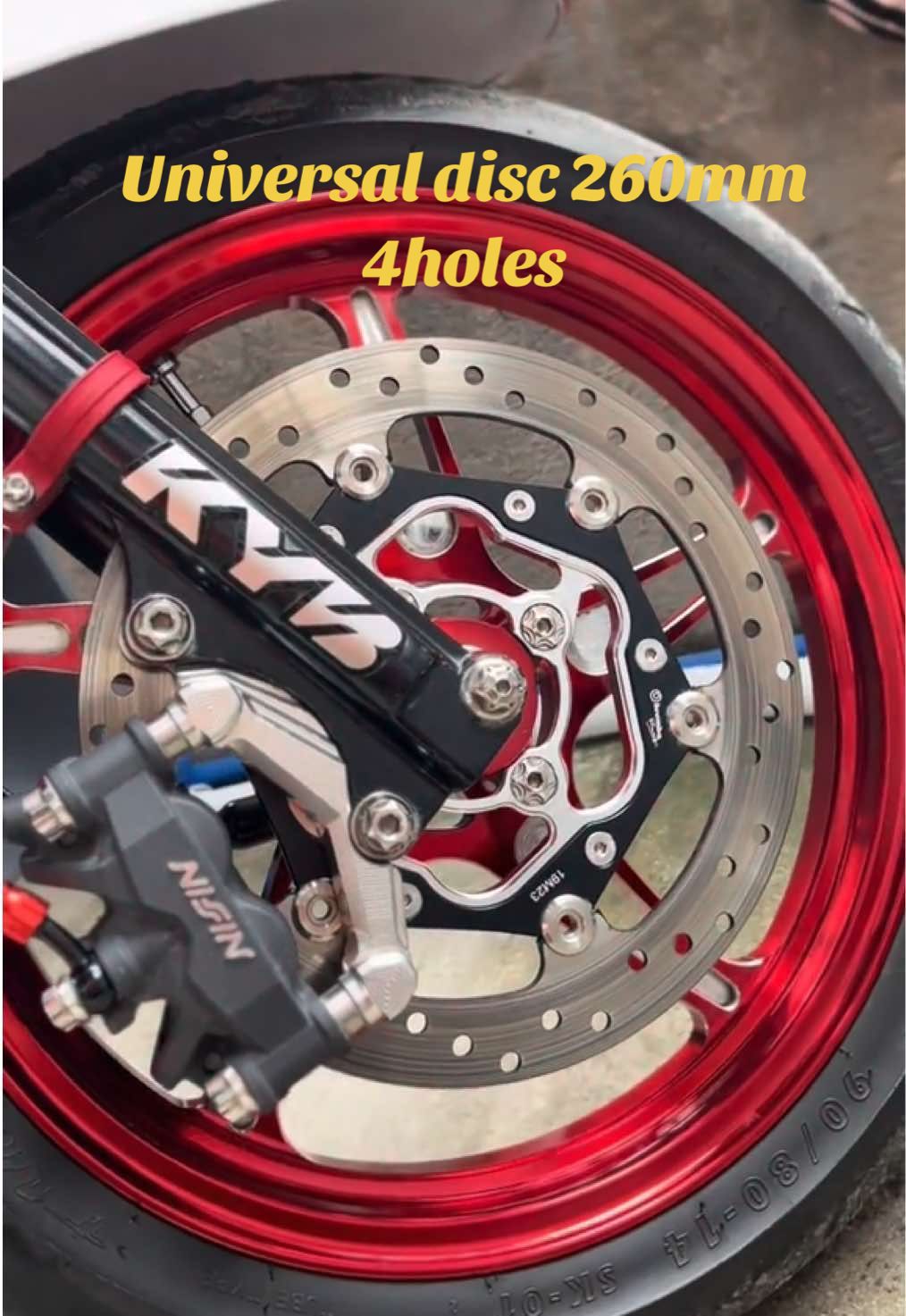 Universal 260mm disc 4 holes dagdag pogi sa alaga natin at breaking power xmpre 😍 #260mmdiscplate #4holes #floatingdisc #indoconcept #fyp 