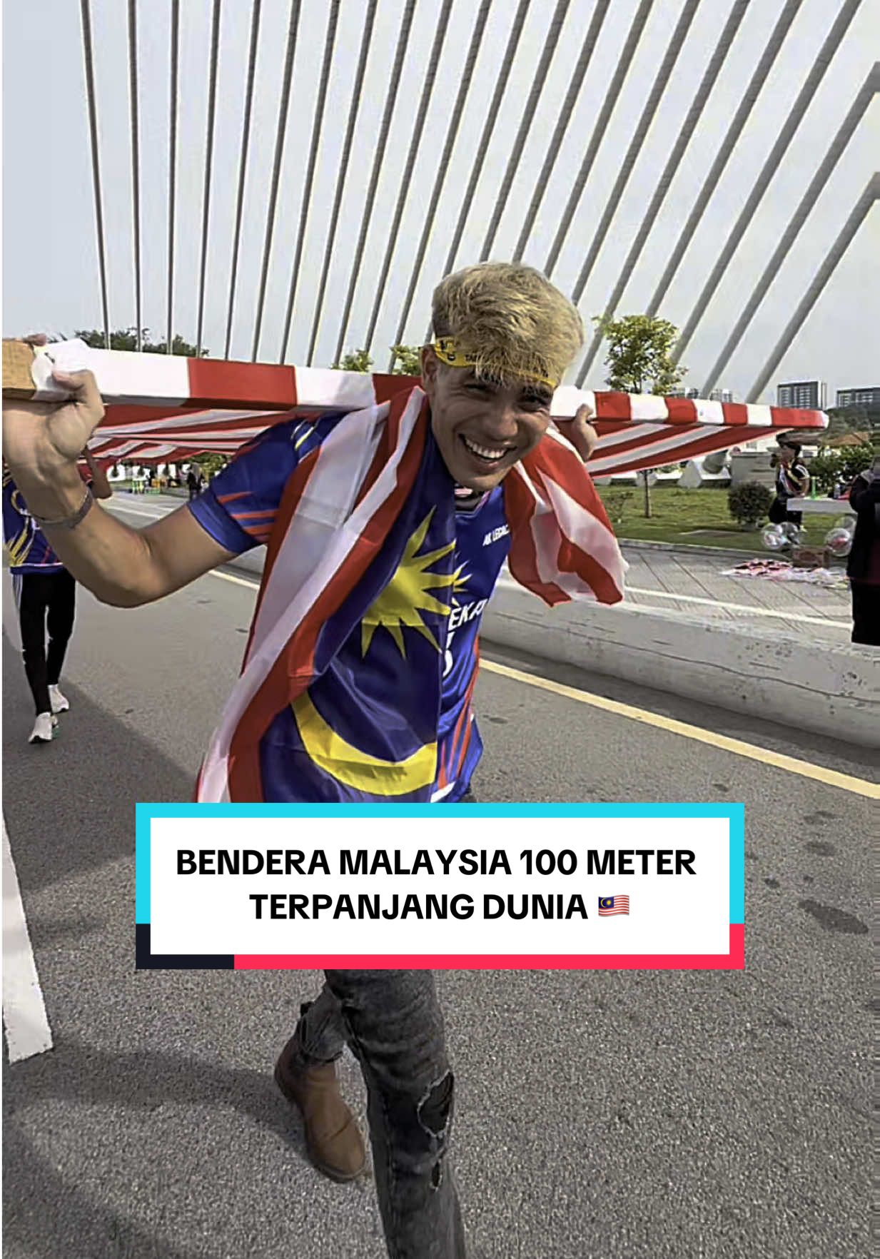 Bikin Bendera Malaysia 24jam Terpanjang Dunia  #🇲🇾 #merdeka #100meter 
