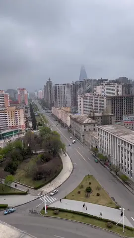 Pyongyang city at dusk, with tall buildings everywhere#dprk #northkorea #Pyongyang 