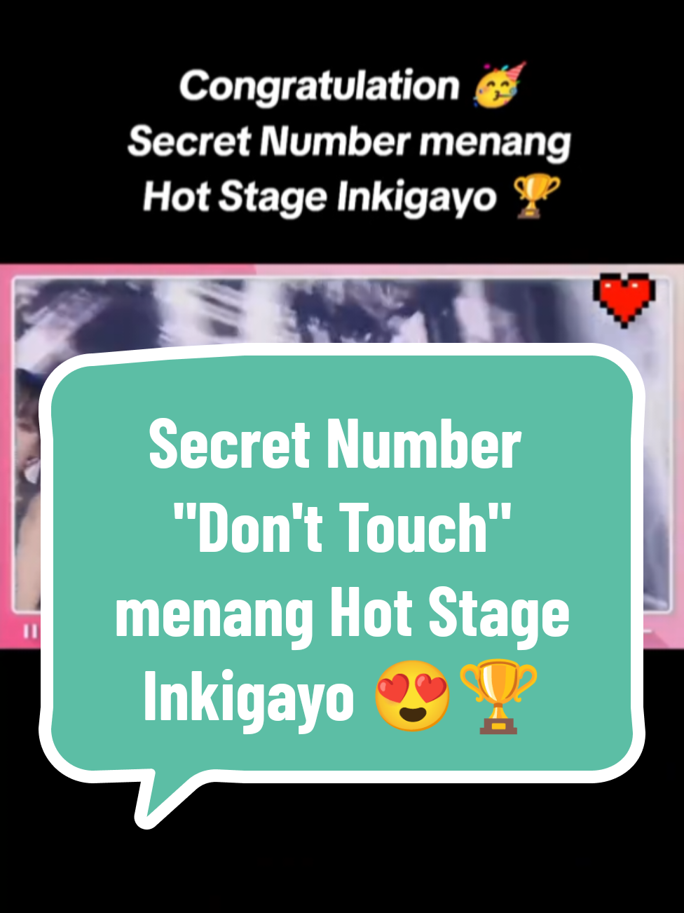 Congratulation 🥳. akhirnya kita bisa kasih 🏆 pertama untuk Ebin, Navi, MinC dan Dinda😍. thanks Lockey yang udah bantu vote @SECRET NUMBER (시크릿넘버) #시크릿넘버 #secretnumber #lockey #donttouch #fyppppppppppppppppppppppp 