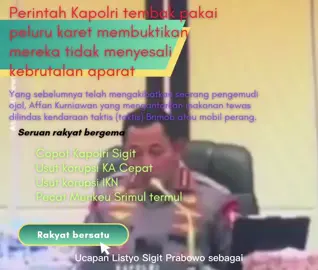 Perintah Sigit sebagai Kapolri memicu keprihatinan banyak kalangan apalagi diiringi tepuk tangan kalangan parcok mendengar instruksi tersebut.