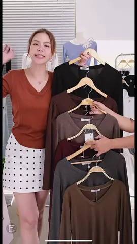 #เสื้อผ้าผู้หญิง #เสื้อผ้าสาวอวบ #เสื้อยืด #เสื้อยืดคอวี  #เสื้อยืดแขนยาว  