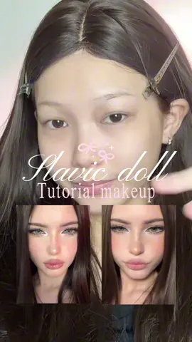 Slavic doll inspired makeup #makeup #tutorial #slavicdoll #fyp 
