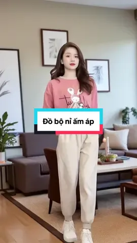 Set Bộ Quần Áo, Hoạ Tiết Hình Chất Liệu Nỉ Siêu Ấm Áp, Đồ Bộ Giữ Nhiệt Dài Tay #set #quanao #outfit #thoitrang #xuhuong 