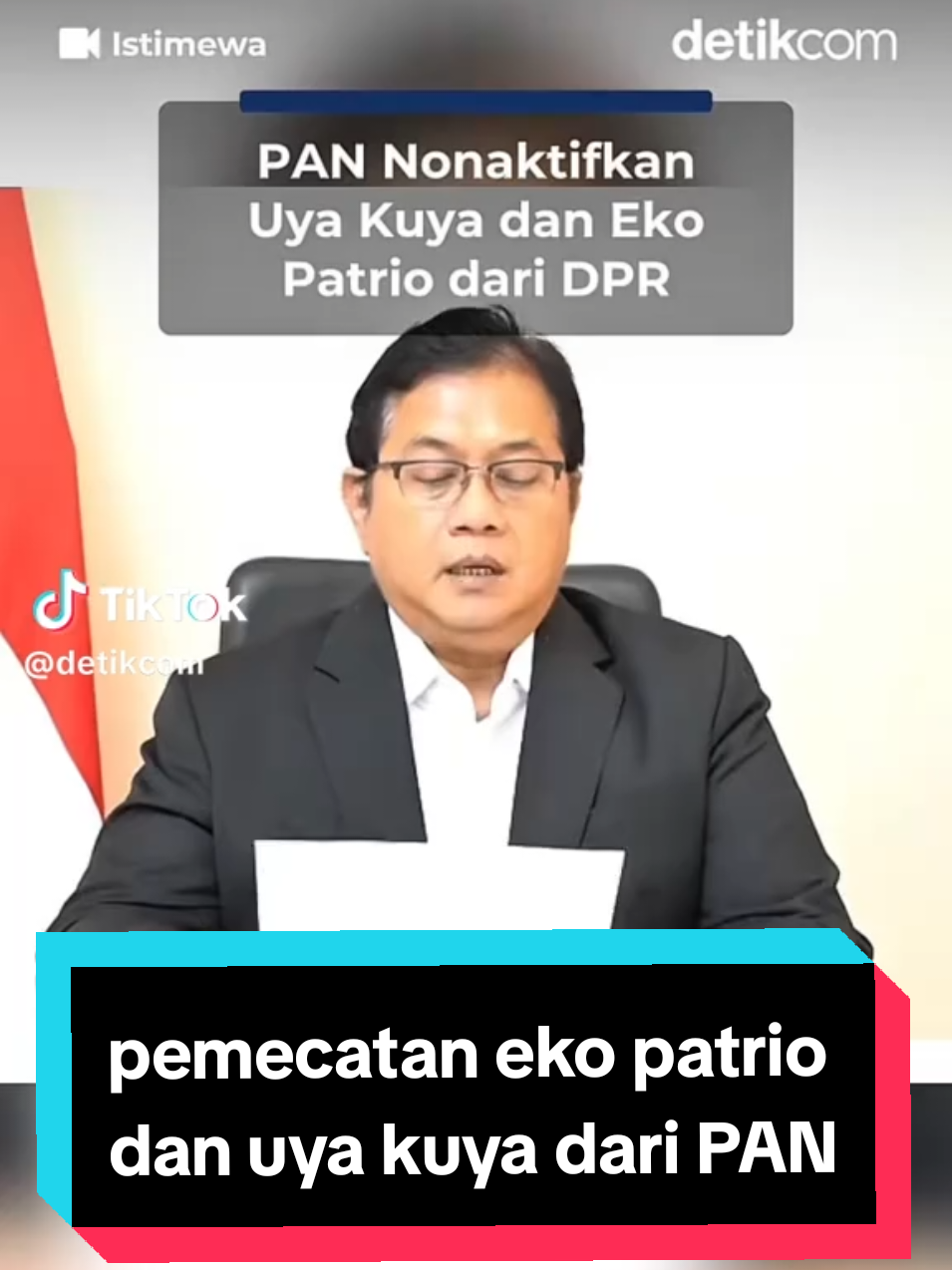 pemecatan juga di susul eko dan uya kuya !!  #merdeka #indonesia🇮🇩 👏 pecat anggota #dpr yang tidak bermartabat yng scra tda sengaja menghina rakyat !!  #demo #2025tiktok 