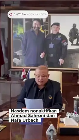 Dewan Pimpinan Pusat (DPP) Partai NasDem memutuskan untuk menonaktifkan Ahmad Sahroni dan Nafa Urbach sebagai anggota DPR RI dari Fraksi NasDem setelah mencermati dinamika yang terjadi saat ini. Surat keputusan penonaktifan Ahmad Sahroni dan Nafa Urbach itu diteken Ketua Umum Partai NasDem Surya Paloh dan Sekretaris Jenderal Partai NasDem Hermawi Taslim. Dengan keputusan itu, Sahroni dan Nafa Urbach sudah tak lagi menjadi anggota DPR RI terhitung mulai Senin, 1 September 2025. 