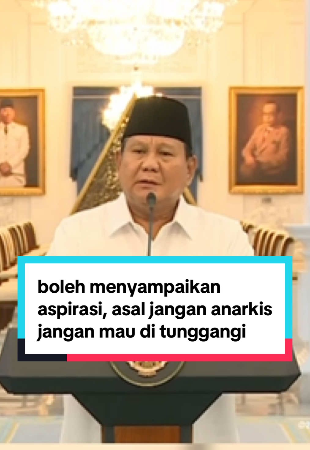 Presiden Prabowo sampaikan, Negara menjamin akan mendengad dan menindak lanjuti aspirasi masyarakat #fyp #fypage #prabowosubianto #megawati #tiktokpelitfyp 