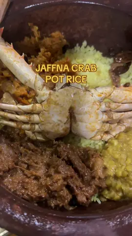 Jaffna CRAB POT RICE  Available from 11 am - 12 midnight  Yellow rice, 3 veggies of the day, papadam, fried chilli, rasam, meat of your choice, boiled | fried egg. #crab#crabmeat#jaffnastyle#viral#tiktok#bestseller##srilanka#colombo#coffeecolombo#viraldish#best#jaffna#jaffnastyle#ministryofcrab#yarl#cafe#pittu#canada#muslim#favourite#tamil#uktamil#indiantamil#swisstamil#canadatamil#halal#muslim#seafood#bestrestaurants 