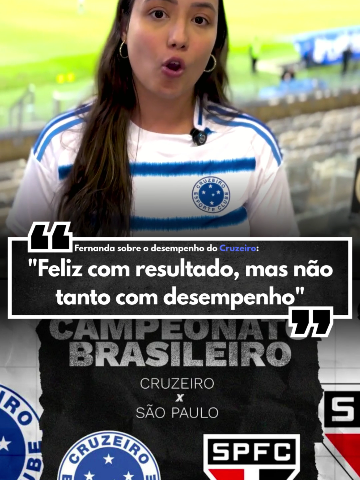 FERNANDA ANALISA O DESEMPENHO DO CRUZEIRO CONTRA O SÃO PAULO #cruzeiro #saopaulo #futebol #brasileirao