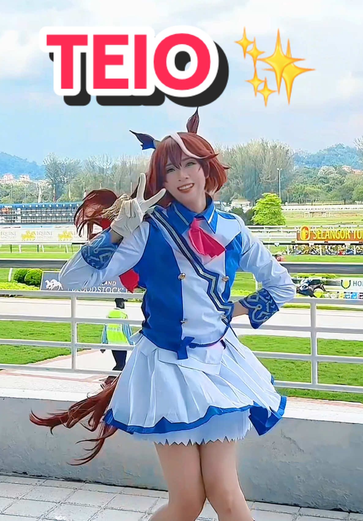 TEIO TEIO TEIO! 🏇✨ Had the unique experience of my life at Selangor Turf Club today experiencing my first ever horse racing event with other Uma Musume cosplayers during Malaysia’a Independence Day 🥺! Will upload more about it soon! #umamusumeprettyderby #umamusume #umamusumecosplay #tokaiteio #tokaiteiocosplay