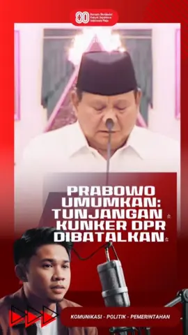 Prabowo Umumkan Pencabutan Tunjangan DPR Presiden Prabowo Subianto menyampaikan bahwa pimpinan DPR sepakat mencabut sejumlah tunjangan anggota DPR. Selain itu, kunjungan kerja ke luar negeri juga dimoratorium hingga batas waktu yang belum ditentukan. Langkah ini disebut sebagai bagian dari upaya pemerintah dan DPR dalam merespons keresahan masyarakat di tengah situasi nasional yang memanas. 💬 Menurut kamu, apakah kebijakan ini cukup untuk menjawab kritik publik terhadap fasilitas DPR? #Prabowo #DPR #TunjanganDPR #PolitikIndonesia #BeritaNasional