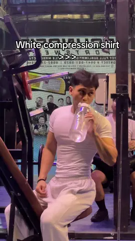 High quality white compression shirt from @Ficool Sports Store  #fyp #gym #compression #compressionshirt #compressionvest 