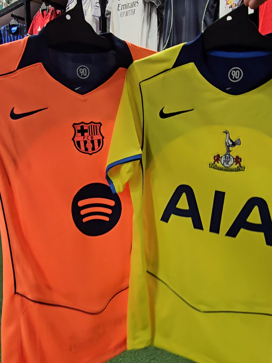 A fresh look at the Third Kits for Barcelona and Tottenham for the 25/26 season 🔥 These Nike T90 kits are going crazy this season 😍 Available now . . . #intersport #tottenham #tottenhamhotspur #fcbarcelona #barcelonafc #PremierLeague #laliga #Nikefootball #nike #Soccer #soccertiktok #soccergirl #soccerboy #soccerjersey #soccerjerseys #footballkits #footballjersey #footballedit #Messi #yamal #lamineyamal #viral #fyp #footballer #footballplayer #footballskills #soccerplayer #soccertraining #soccercleats #soccerlife 
