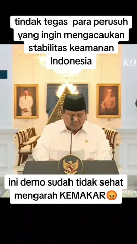 setuju pak negara harus hadir untuk kemanan dan stabilitas Indonesia, tindak tegas segala macam kerusuhan yg mengarah ke makar #prabowo #listiosigitprabowo #demo  #demoanarkis  #istananegara 