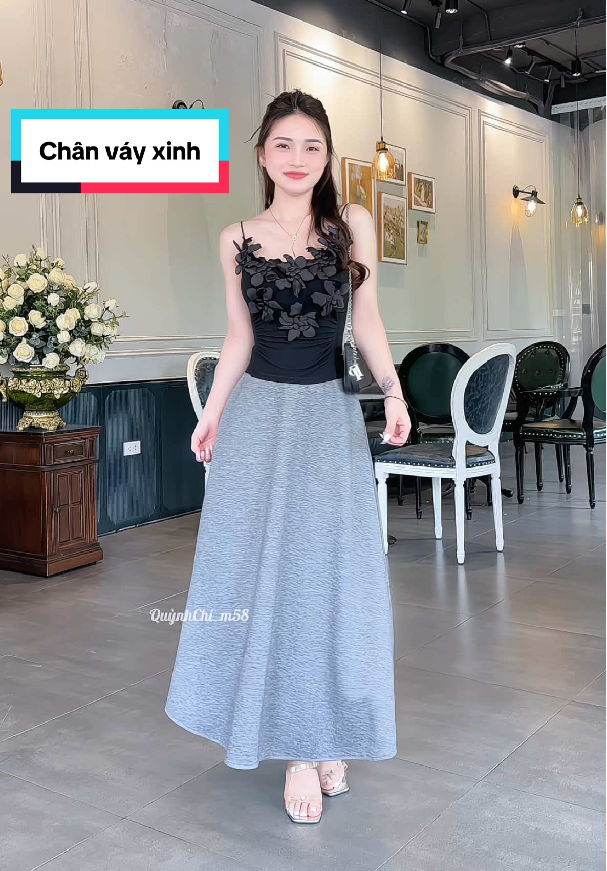 Váy dáng dài xoè nhẹ tôn dáng , che khuyết điểm tốt #chanvayxoe #chanvaydai #chanvayxinh #vayhaiday #phoidoxinh 