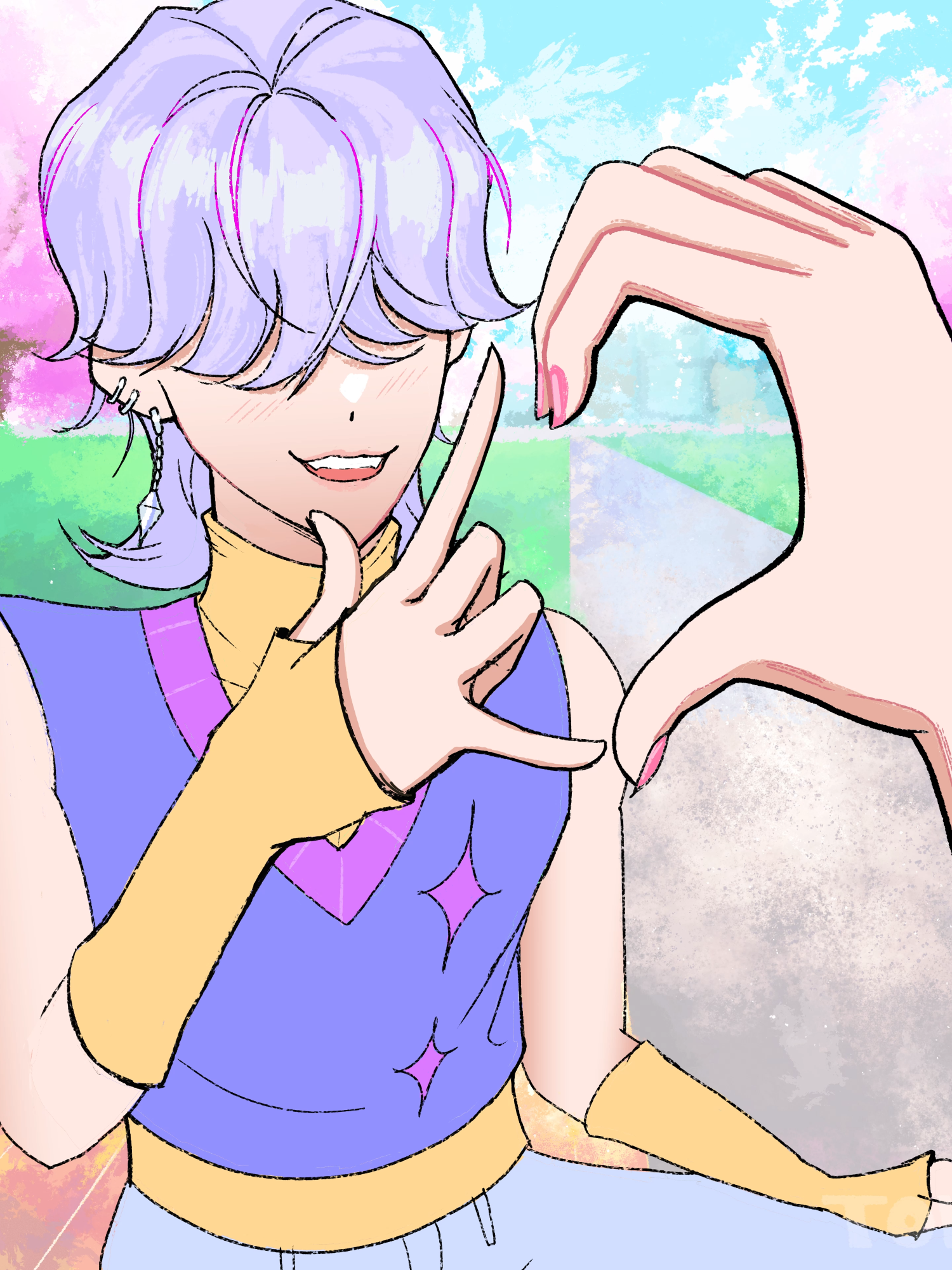 Finger Heart Challenge 🫶 Zoey & Mystery 🩵 KPOP Demon Hunters #anime #animeedit #animation #kpopdemonhunters #huntrix #tiktok
