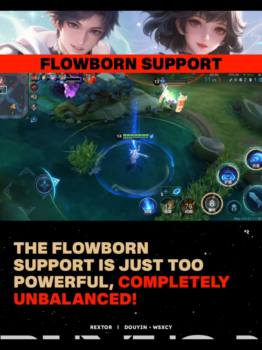 Flowborn Support gives off stronger mage vibes than Flowborn Mage itself 😂 #HonorofKings #HoK #Rextor #Flowborn #HoKTestServerChina
