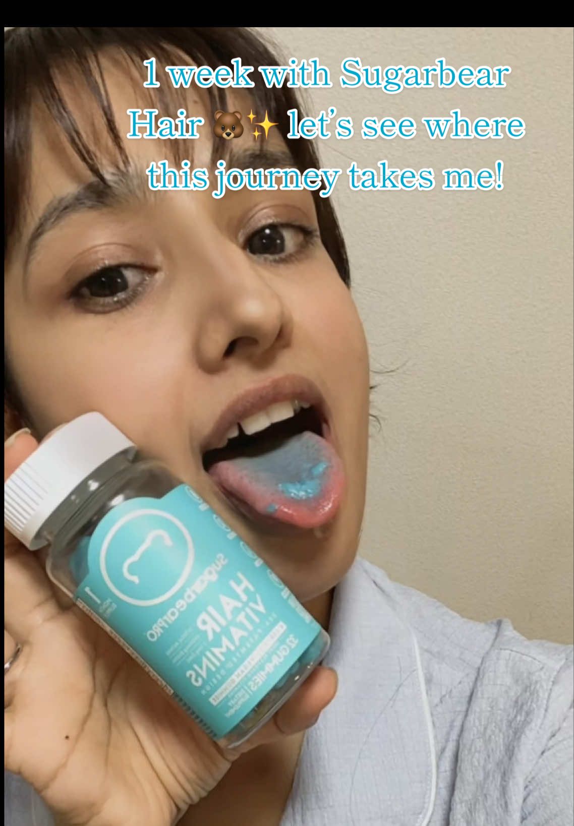 From Monday to Sunday, I stayed consistent with my Sugarbear Hair gummies 🐻💙 This is just the first week, but I’m excited to continue and share the progress with you all! #HairCareJourney @SugarbearPRO #SugarbearHair