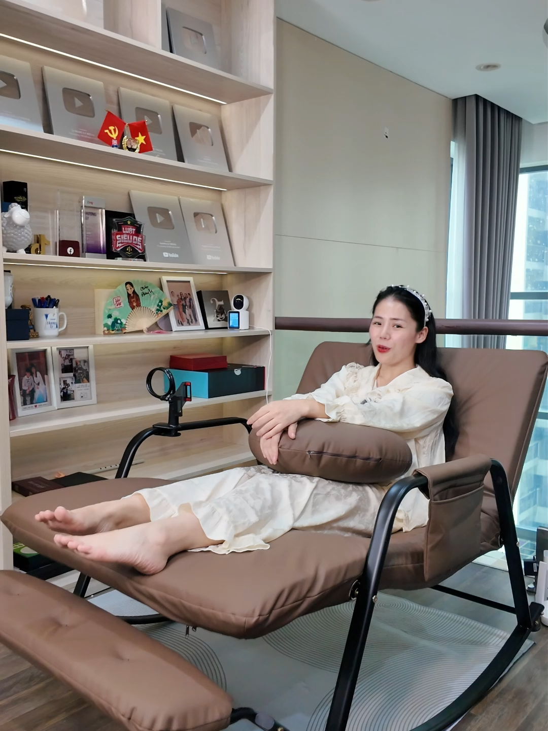 Em ghế này nằm chill thích cực kì lun đó #huongly #tiktokshop #huonglyreview #ghe #ghebapbanh #ghebapbenh5capdo