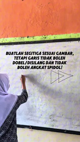 Masih gagal 🤭 Buatlah segitiga sesuai gambar dan aturan!   #icebreaking #games #guru #siswa 