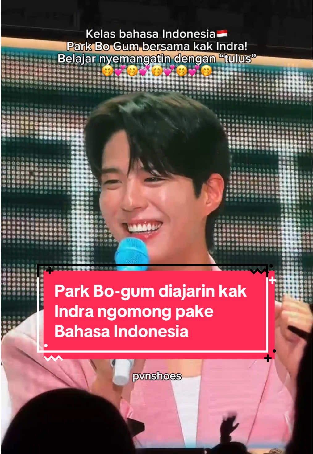 #parkbogum diajarin Kak Indra bahasa indonesia nih Oppanya😭💖🫰🏻 #bogummy #fanmeeting #jakarta #pvn