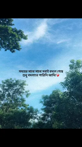 সময়ের সাথে সাথে সবাই বদলে গেছে শুধু বদলাতে পারিনি আমি!❤️‍🩹 #foryou #banglacaption #sadcaption #emotionalvideo #fyp 