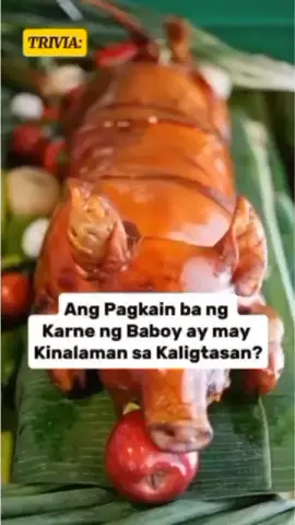 ANG PAGKAIN BA NG KARNE NG BABOY AY MAY KINALAMAN SA KALIGTASAN? Wala. Ang pagkain ng karne ng baboy ay hindi makakaapekto sa kaligtasan ng isang tao sa ilalim ng Bagong Tipan. Gayunpaman, mayroong mga paliwanag mula sa Biblia na dapat isaalang-alang upang lubos nating maunawaan ang usaping ito.