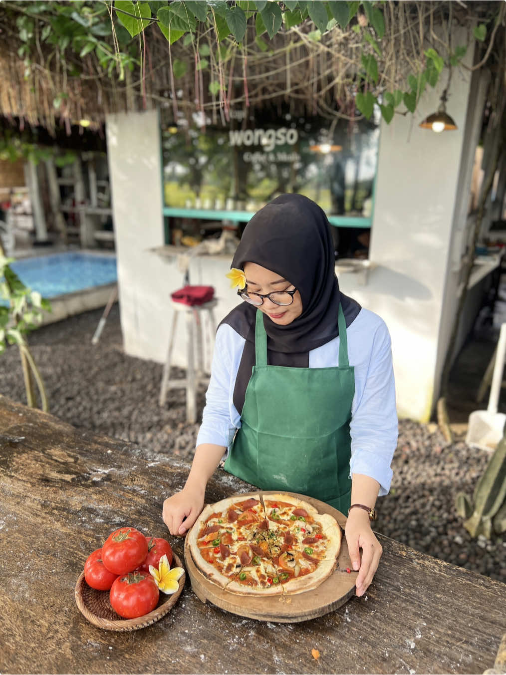 Kalo lagi tavelling di jogja wajib banget nyobain membuat pizza #pizza #pizzadate #yogyakarta #kopiwongso 