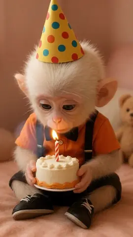 Cute baby monkey eating cake #monkey #short #shorts #comedy #funny 