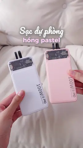 Ê tui mới tìm đc em sạc dự phòng hồng pastel xinh quá nè #ngocminreview #LearnOnTikTok #sacduphong #sacduphong20000mah #sacduphongsieudungluong 