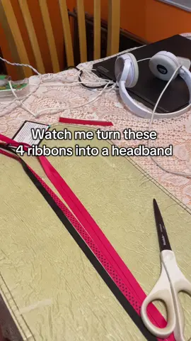 Making a headband with four ribbons it’s just what I do 😌 Follow me to see more headbands being made! #headbands #hairaccessories #handmadeheadbands #etsysmallbusinesss #fyp 