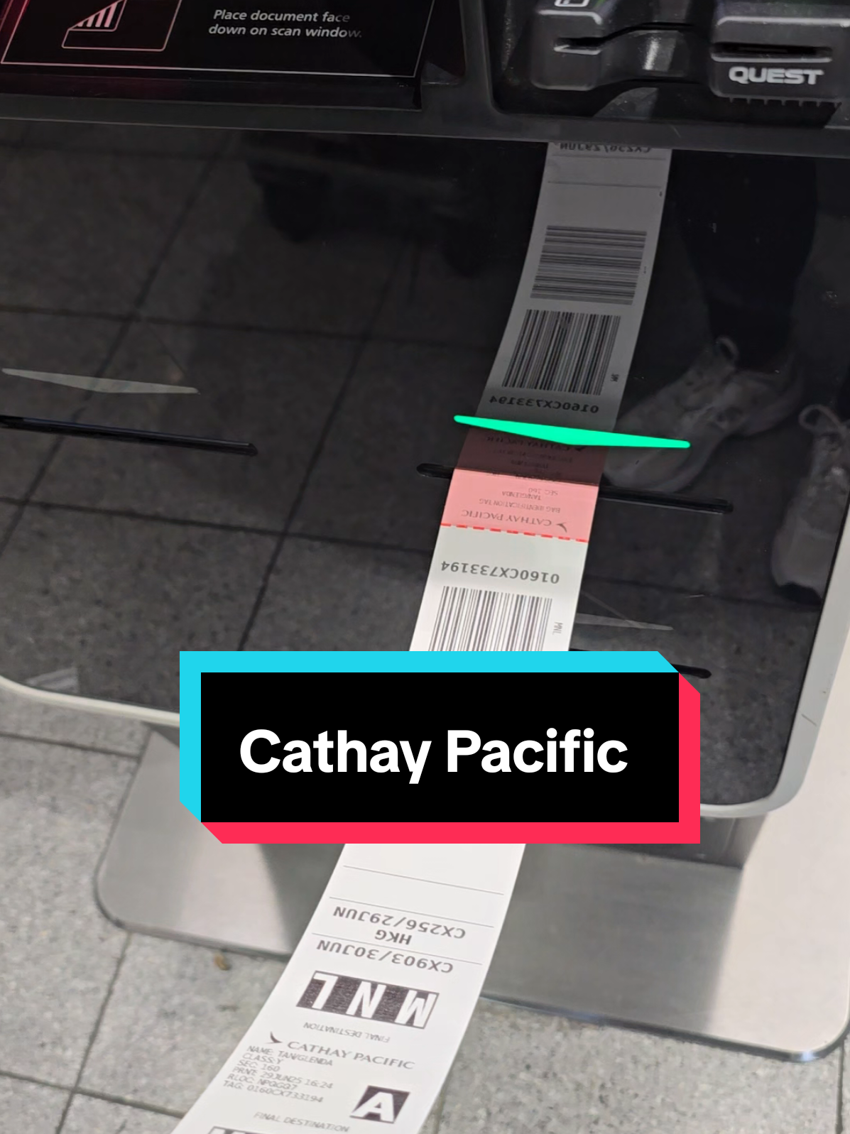 Self Check in is so convenient #travel #cathaypacific 