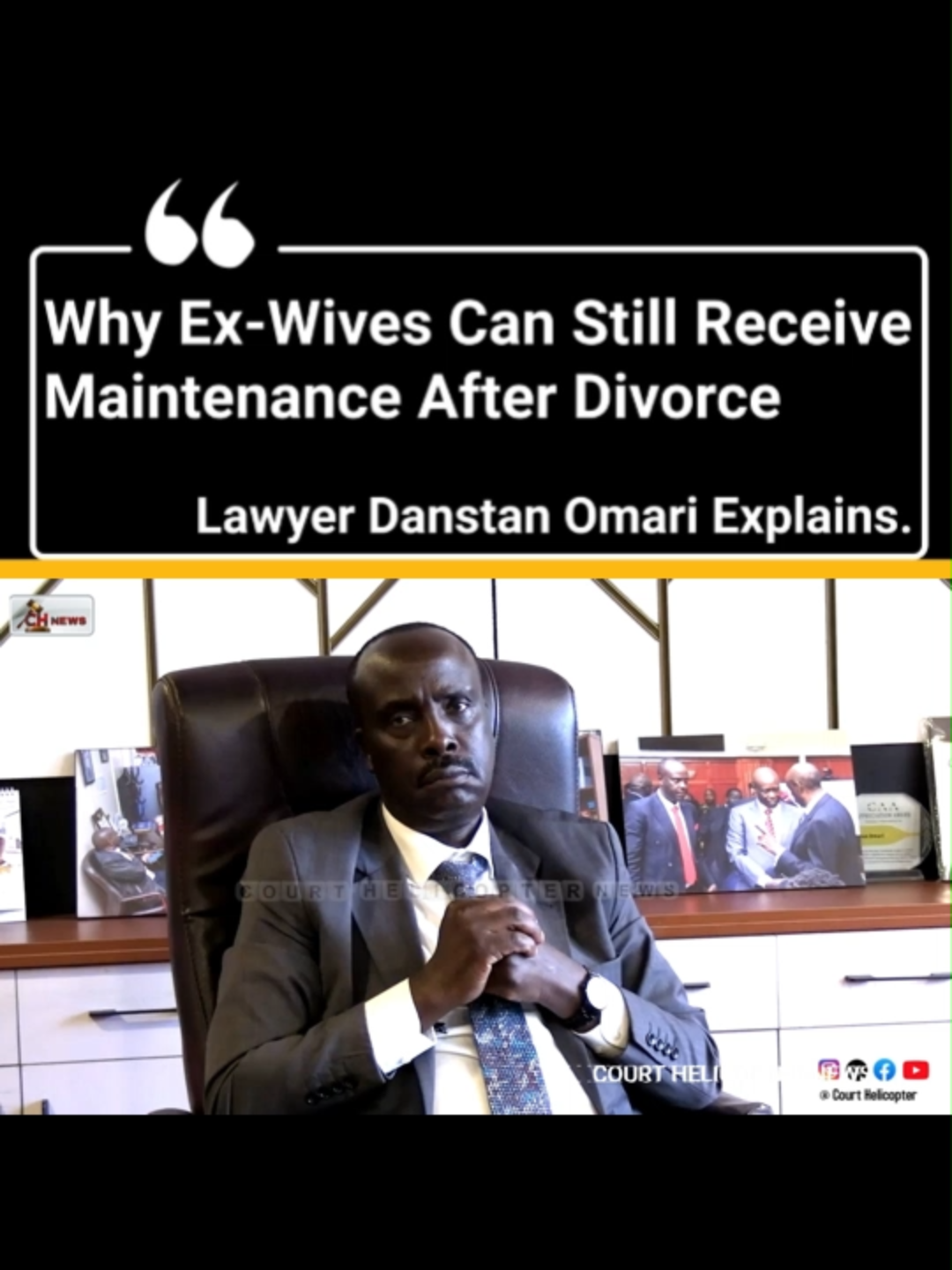 Why Ex-Wives Can Still Receive Maintenance After Divorce Lawyer Danstan Omari explains the legal basis of spousal maintenance in Kenya and why an ex-wife may continue receiving financial support even after a divorce. He breaks down the conditions under which courts grant maintenance, the factors considered such as lifestyle, income, and responsibilities, and what both spouses need to understand about their rights and obligations after separation.