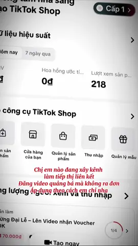 Bước đầu hơi khó khăn.Nên cố gắng nhiều nha mí bà 🥰🥰🥰#xuhuongtiktok #tiepthilienkettikokshop #affiliatemarketing 