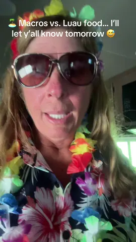 🌺 Hawaiian vibes + Labor Day party = ALL the tempting food 🍍✨ But I’m still chasing my goals 💪 Can I stay on track? 👀 I’ll let y’all know tomorrow… #LaborDay #over50 #WeightLossJourney #Macros