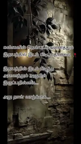 கண்களில் தென்பட்ட அனைத்தும் இதயத்தில் இடம் பிடிப்பதில்லை 🥀 இதயத்தில் இடம் பிடித்த அனைத்தும் அருகில் இருப்பதில்லை  அது தான் வாழ்க்கை #100k #frypgシ #viraltiktok #fyyyyyyyyyyyyyyyyyyy 