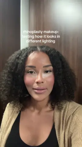This is the elevator different lighting same day, it definitely fits my face we just need to give it time. I was baking lmao and went to walk my dog like this 🤷🏽‍♀️ #relatable #relatabl #nose #nosejob #rhinoplasty 