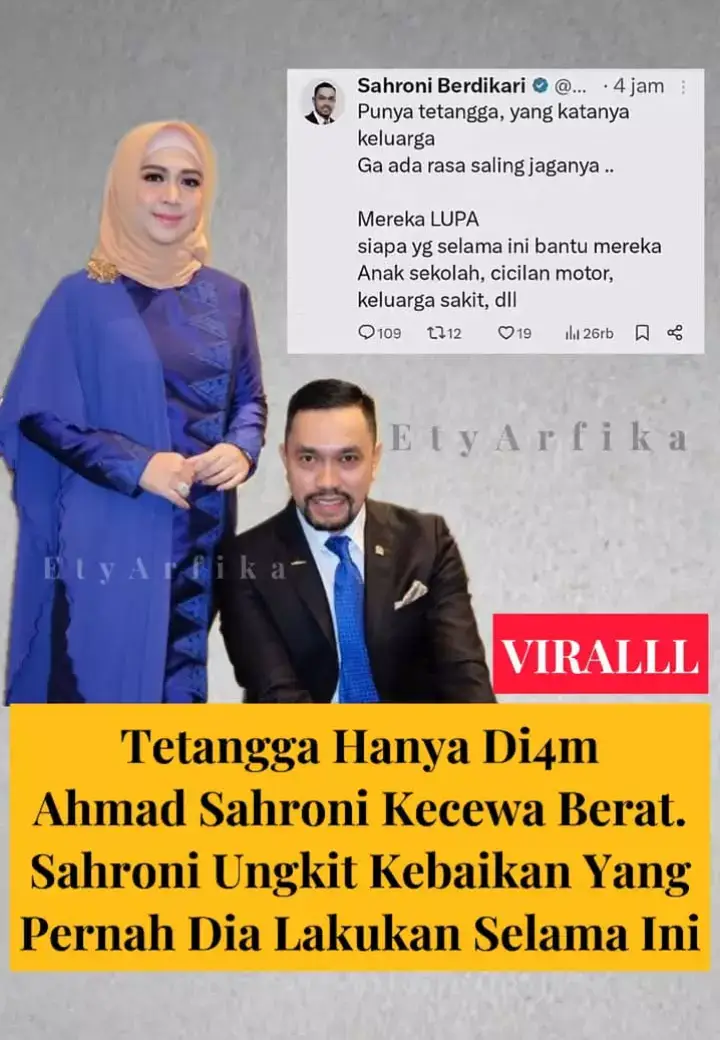Ahmad Sahroni akhirnya berucap kecewa di media sosial terkait tetangganya yang dirasa tidak menjaga rumahnya. Mereka, para tetangga lupa, kalau selama ini yang bantu anak mereka sekolah siapa, bantu bayarin cicilan motor siapa, dan bayar ketika sakit siapa. #sahroni  #tetanggasahroni 