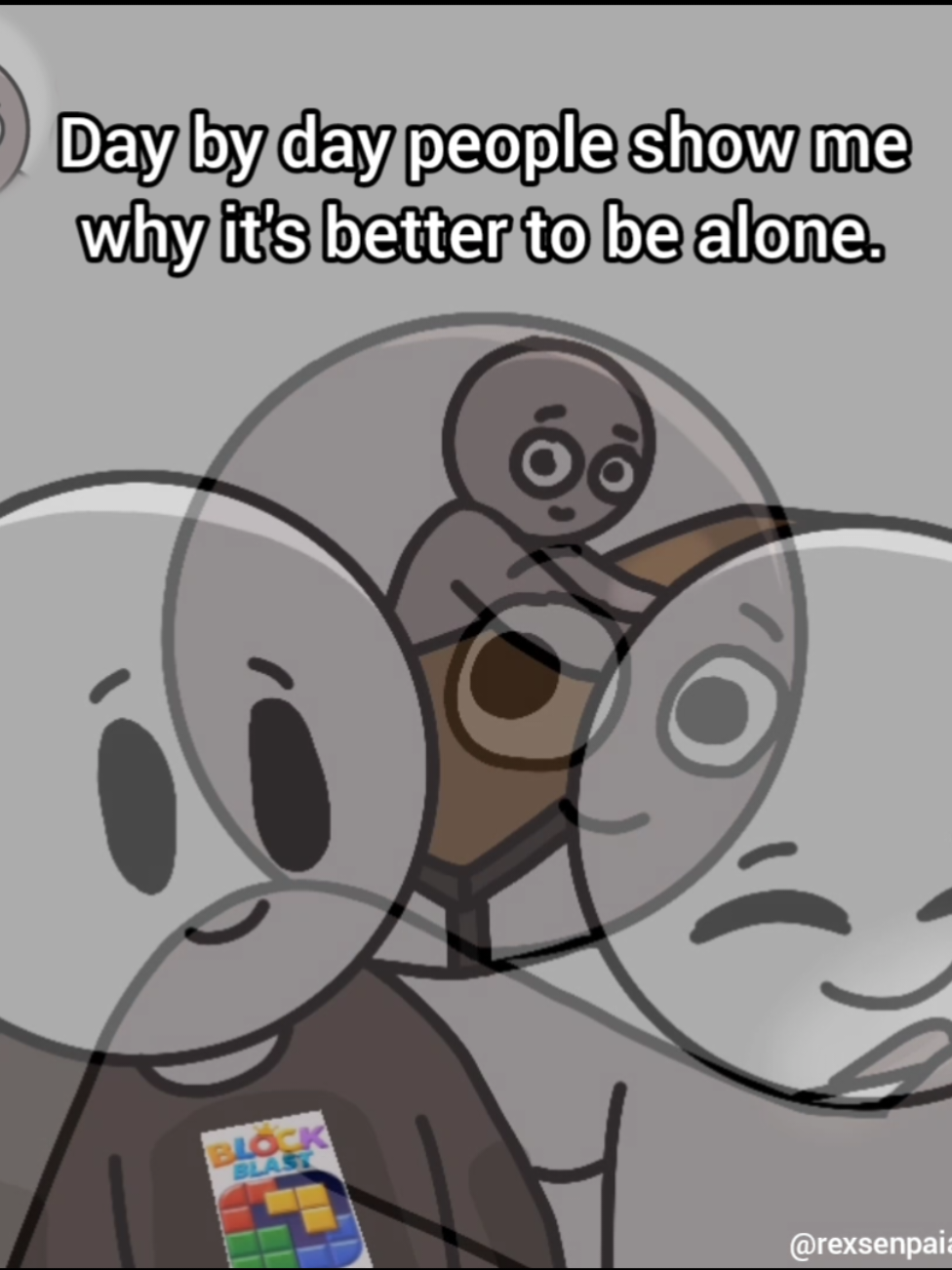 it's better to be alone 😊  #blockblast #hungrystudio #leftout #alone #relatable 