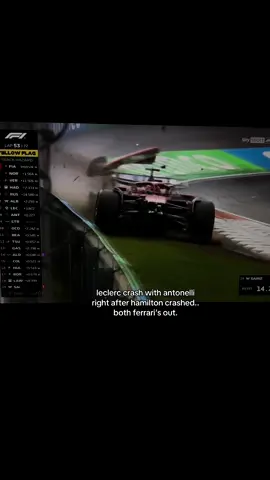 horror race for ferrari fans.. both ferraris crashed & OUT 💔 #ferrari #f1 #crash #scuderiaferrari @Formula 1 