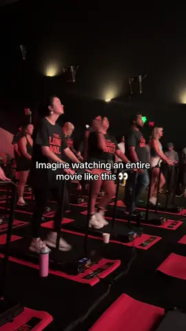 COULD YOU DO THIS??? #TheLongWalk had a special screening where viewers had to walk on treadmills the entire movie…or they were kicked out of the theater if they stopped 😂 #fypage #movies #dontstop 