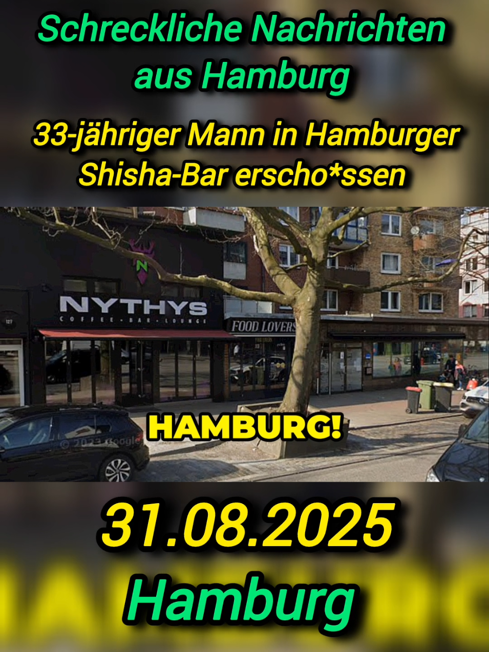Mann in Shisha-Bar in Hamburg erscho*ssen! #polizei