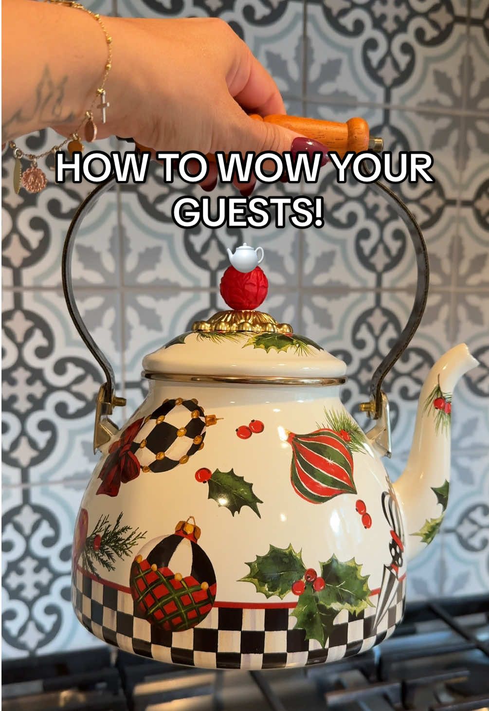 This is SOOOO PRETTY! @MacKenzie-Childs @QVC, Inc #teakettle #giftsforher #mackenziechilds #tealover 