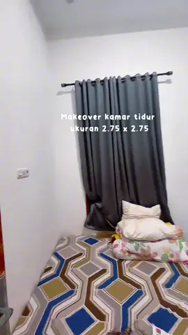 Makeover kamar tidur estetik ukuran 2.75m x 2.75m ✨ #renovasirumah #rumahminimalis #kamartidur #kamarestetik #makeoverkamar 