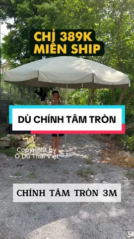 Ô Dù Chính Tâm Tròn 3m – 10 Nan Cao Cấp 🌧️ ✔️ Vải dù dày dặn, bền đẹp – chống thấm, chống nắng tuyệt đối ✔️ Khung thép chắc chắn, sử dụng lâu bền ngoài trời ✔️ Phù hợp cho quán cà phê, cửa hàng, sân vườn, không gian kinh doanh ngoài trời 👉 Hàng chính hãng Ô DÙ THÁI VIỆT, mẫu mã đẹp – giá ưu đãi.
