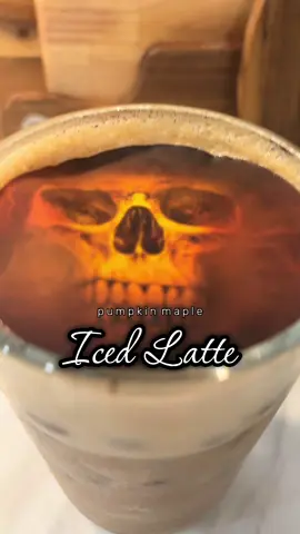 Pumpkin Maple Iced Latte  2 tbsp instant coffee 2 tbsp pumpkin puree (REAL) 2 tbsp maple syrup  Hot water  Milk of choice #icedlatte #pumpkinlatte #falldrink 