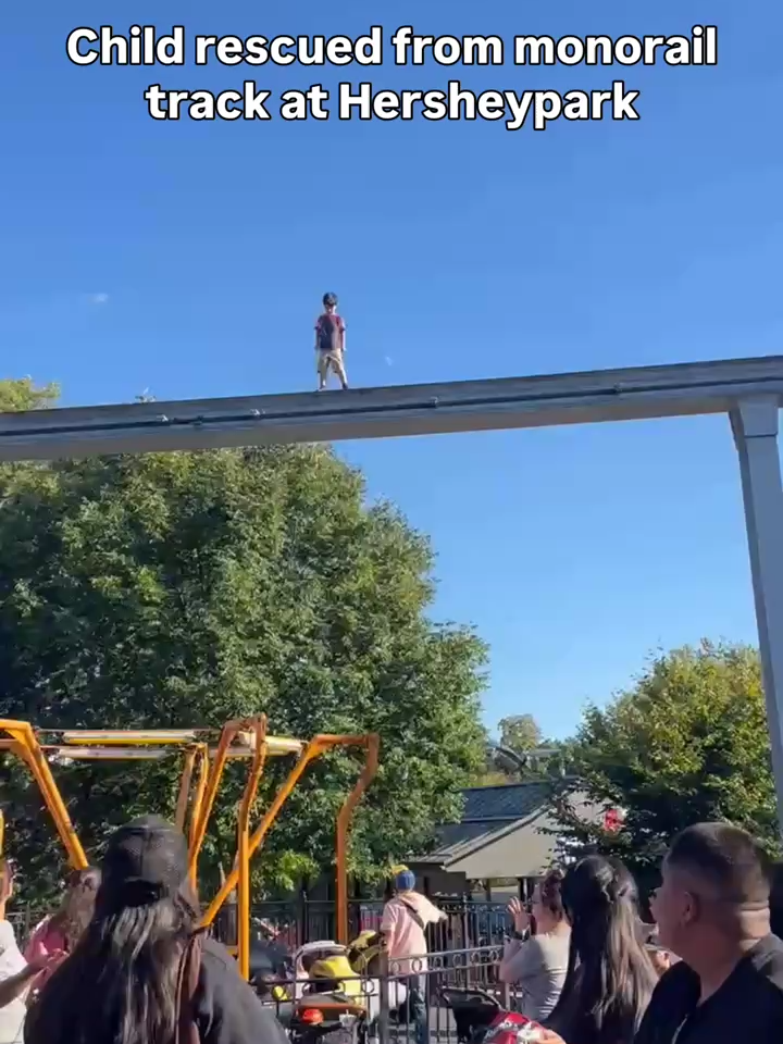 Frightening video shows a young boy walking along the monorail track in Hersheypark. According to a statement from Hersheypark, the young boy was reported missing just after 5 p.m. on Saturday after becoming separated from his parents. While crews looked for him, the boy entered a secure area for the monorail ride, which the park says was closed at the time. Officials say the ride was safeguarded by a chained closure at the entrance and barricaded turnstile at the platform during the time of the incident.