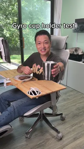 Will it spill? Gyro cup holder test #reclinerworkstation 