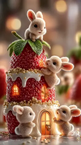 Fruity bunnies 🍓❤️ #bunny #cute #viral #fantasy      #animal 