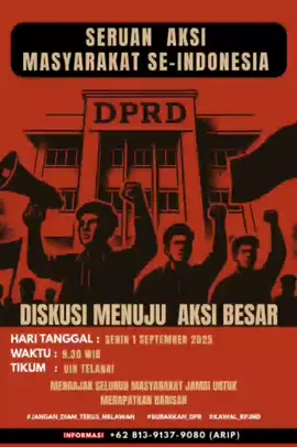Semoga Dengan aksi ini Jambi bisa lebih baik, kawal kebijakan agar lebih mementingkan rakyat.  hidup Rakyat...!  #fyp #fypdongggggggg #fyppppppppppppppppppppppp #viralvideotiktok #jambi_city 